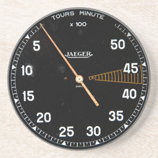 Klassieke rev-teller, tachommeter zandsteen onderzetter (Voorkant)