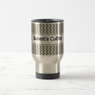 Klassieke ripple Chevron Travel Mug - Grijs Reisbeker