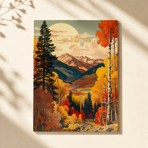 Klassieke Rocky Mountains Herfst Aangepaste Tekst Folie Feestdagen Briefkaart