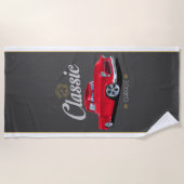 Klassieke Rode 1956 Chevy Garage Strandlaken (Voorkant)