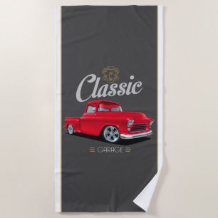 Klassieke Rode 1956 Chevy Garage Strandlaken