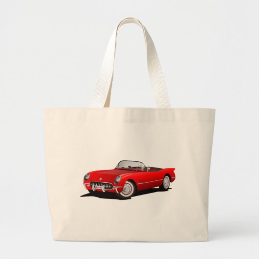 Klassieke rode auto grote tote bag (Voorkant)