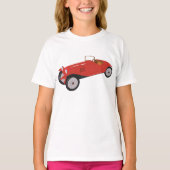 Klassieke rode auto meisjes T-shirt (Voorkant)