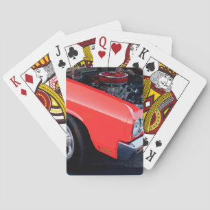 Klassieke rode automotor pokerkaarten