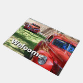 Klassieke rode auto's deurmat (Schuin)