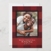 Klassieke rode buffelfoto feestdagenkaart (Voorkant)