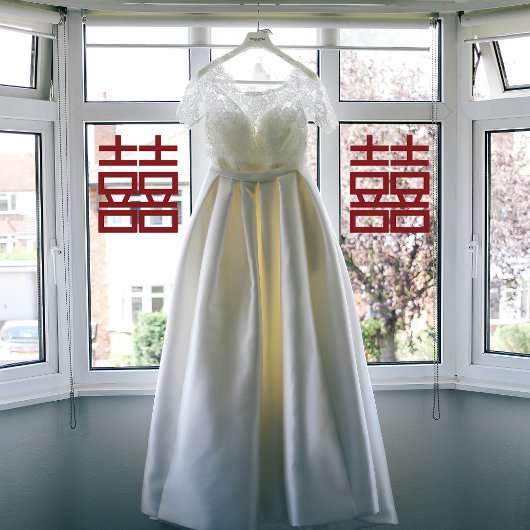 Klassieke Rode Dubbele Xi Chinese Bruiloft Raamsticker