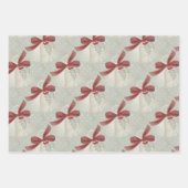 Klassieke rode en groene cellen, lint en Holly Inpakpapier Vel (Voorkant 2)