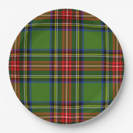 Klassieke rode en groene kerst Plaid Papieren Bordje