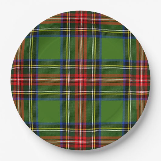 Klassieke rode en groene kerst Plaid Papieren Bordje (Voorkant)