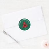 Klassieke rode en groene kerstboom sticker (Envelop)