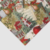 Klassieke rode en groene Victoriaans kerst Tissuepapier (Detail)