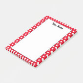 Klassieke rode en witte aangepaste naam Polka Dot Post-it® Notes (Schuin)