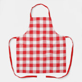 Klassieke rode en witte Gingham Plaid Chef's Schort (Voorkant)
