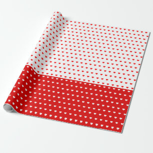 Klassieke rode en witte liefde hartpatroon cadeaupapier