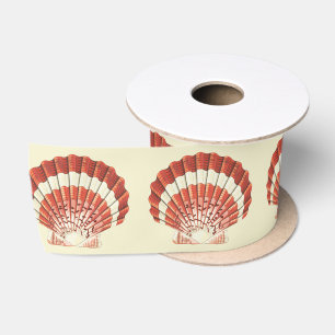 Klassieke Rode en Witte Sint-Jakobsschelp Nautilus Lint