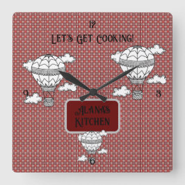 Klassieke rode en witte Tartan Vierkante Klok