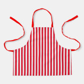 Klassieke rode en witte verticale strepen schort (Voorkant)