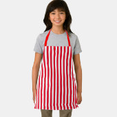 Klassieke rode en witte verticale strepen schort (Insitu)