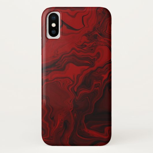 Klassieke rode en zwarte marmer Case-Mate iPhone case (Achterkant)