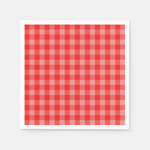 Klassieke rode Gingham geruite papieren servetten