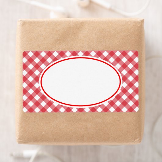 Klassieke Rode Gingham Kitchen Labels (Insitu)