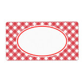 Klassieke Rode Gingham Kitchen Labels (Voorkant)
