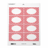 Klassieke Rode Gingham Kitchen Labels (Full Sheet)
