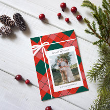 Klassieke Rode & Groene Geruite Gezinsfoto