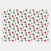 Klassieke rode & groene moderne kerst inpakpapier vel (Voorkant)