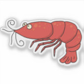 Klassieke Rode Kersengarnalen Sticker (Voorkant)