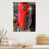 Klassieke rode MGB-roadster Poster (Keuken)