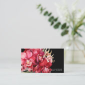 Klassieke rode orchideeën zwarte Visitekaartjes (Staand voorkant)