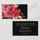 Klassieke rode orchideeën zwarte Visitekaartjes (Voorkant / Achterkant)