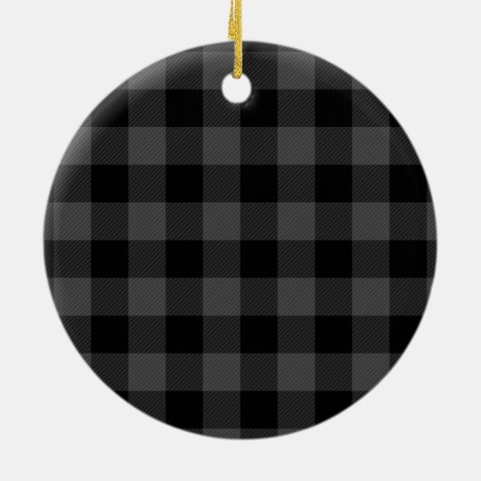 Klassieke rode pick-up truck grijs plaid keramisch ornament (Achterkant)