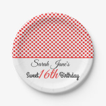 Klassieke rode polka stippen Sweet 16 verjaardag o