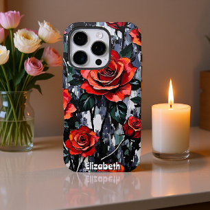 Klassieke rode roos boeket schilderij iPhone 16 pro hoesje