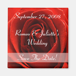 Klassieke rode roos bruiloft aankondiging magneet