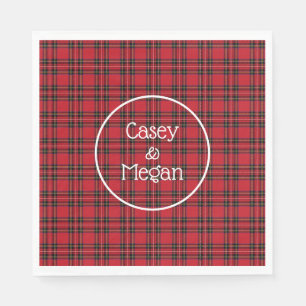Klassieke rode tartan geruite papieren servet