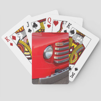 Klassieke rode truck koplicht pokerkaarten