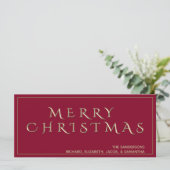 Klassieke rode vrolijke kerst aangepaste metallic (Staand voorkant)