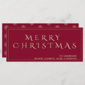 Klassieke rode vrolijke kerst aangepaste metallic (Voorkant / Achterkant)