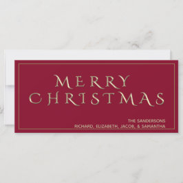 Klassieke rode vrolijke kerst aangepaste metallic