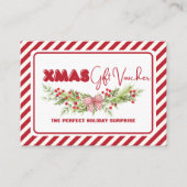 Klassieke Rode Witte Bloembessen Xmas Kortingskaartje (Voorkant)