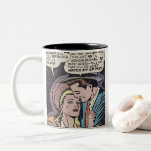 Klassieke Romantische Comic uit de jaren '50 Tweekleurige Koffiemok
