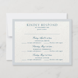 Klassieke Romantische Cotswolds Winter Blue Multi RSVP Kaartje
