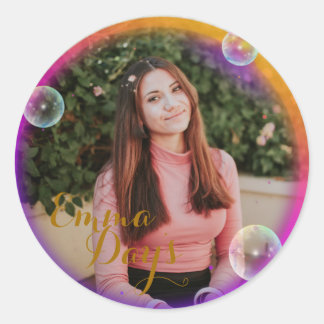 klassieke ronde foto lijst persoonlijk sticker