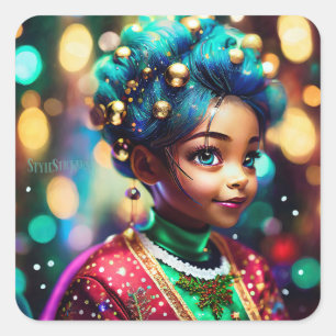 Klassieke ronde hoek vierkante Sticker