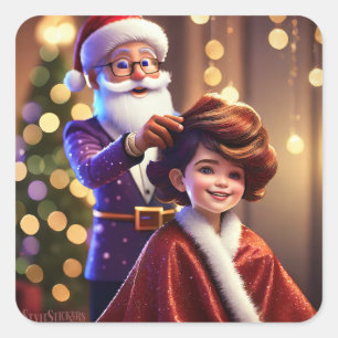 Klassieke ronde hoek vierkante Stickers