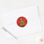 Klassieke ronde Kerst sticker/kerstboom Sticker (Envelop)